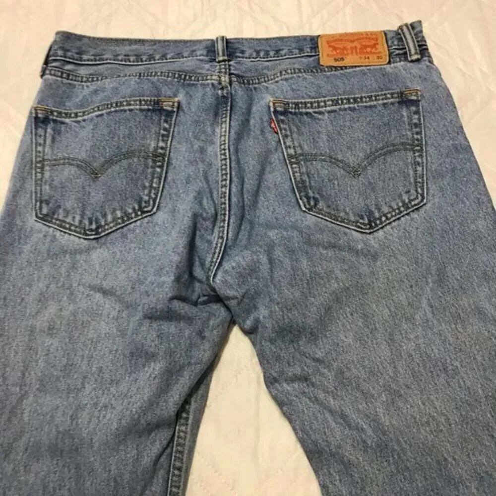 Levis Classic 505‎ well worn faded blue jeans 34X30